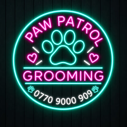 Paw Patrol Grooming  | LED Neon Sign