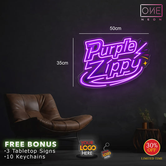 Purple Zippy | LED Neon Sign