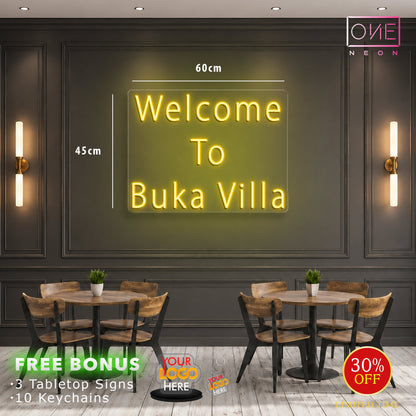 Welcome to Buka Villa | LED Neon Sign