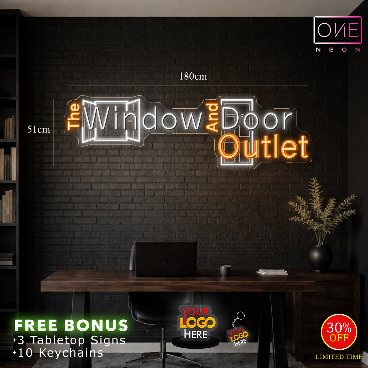 The Window And Door Outlet LED Neon Sign