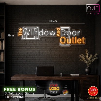 The Window And Door Outlet LED Neon Sign